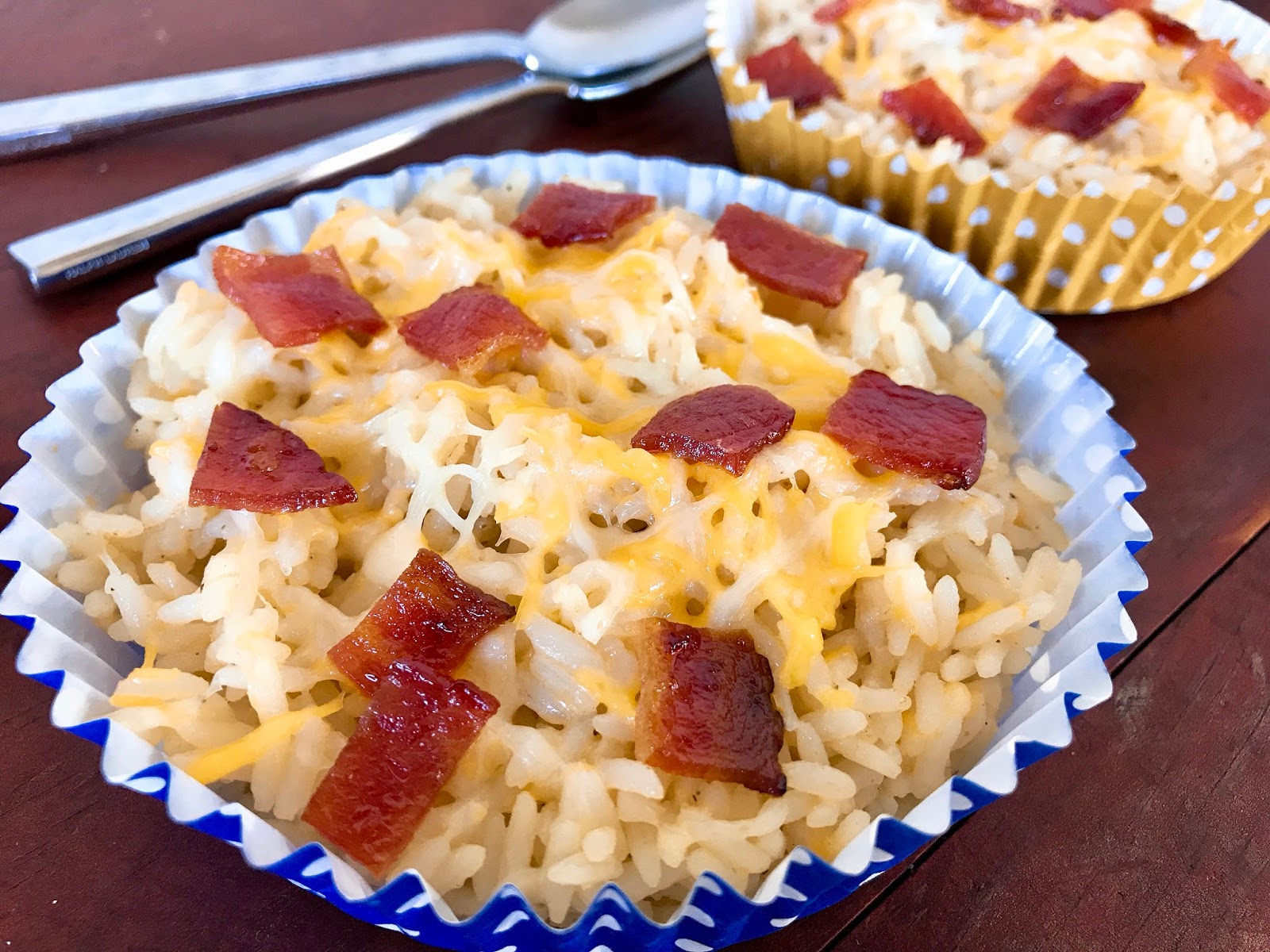 Cheesy Rice Bowls with Maple Bacon