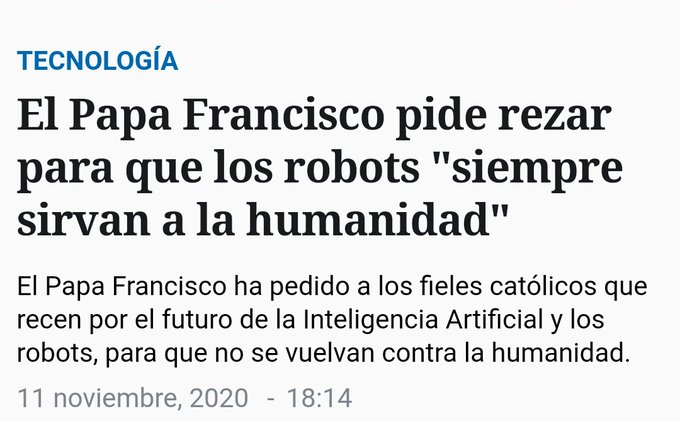 ¿El Papa Francisco Teme al Terminator o que pasa?