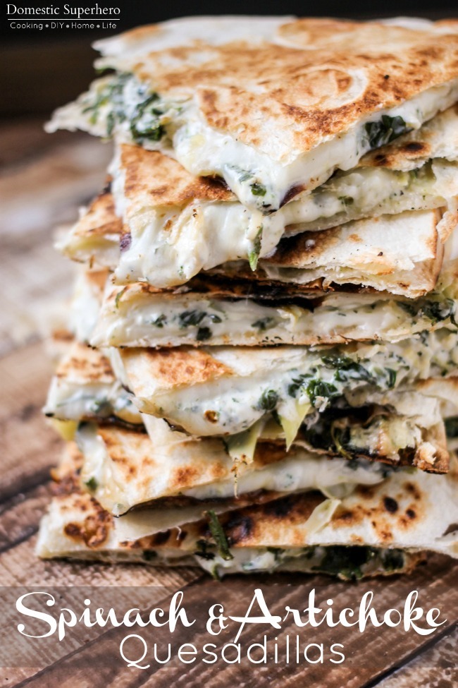 Spinach And Artichoke Quesadillas