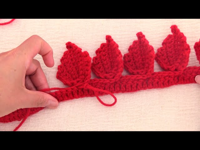 Como hacer flores Nochebuena con una sola tira tejida a Crochet - Moldes e  Gráficos