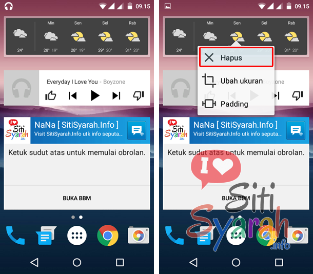 delete widget android agar tidak lelet