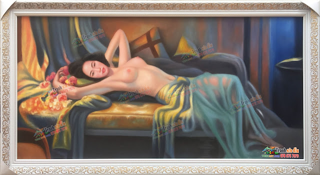 Vẽ chân dung sơn dầu nude theo yêu cầu