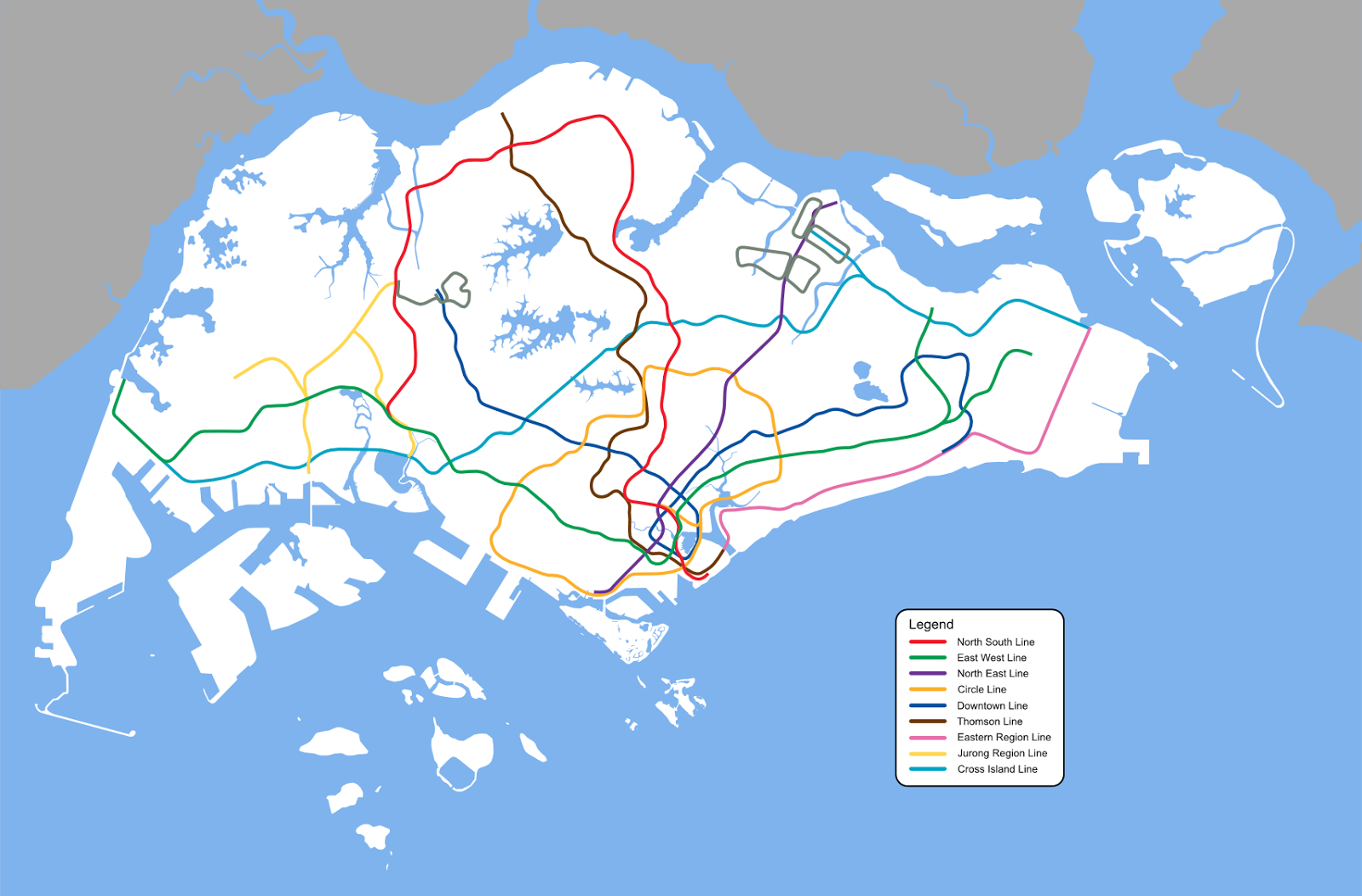 Physical Map Of Singapore