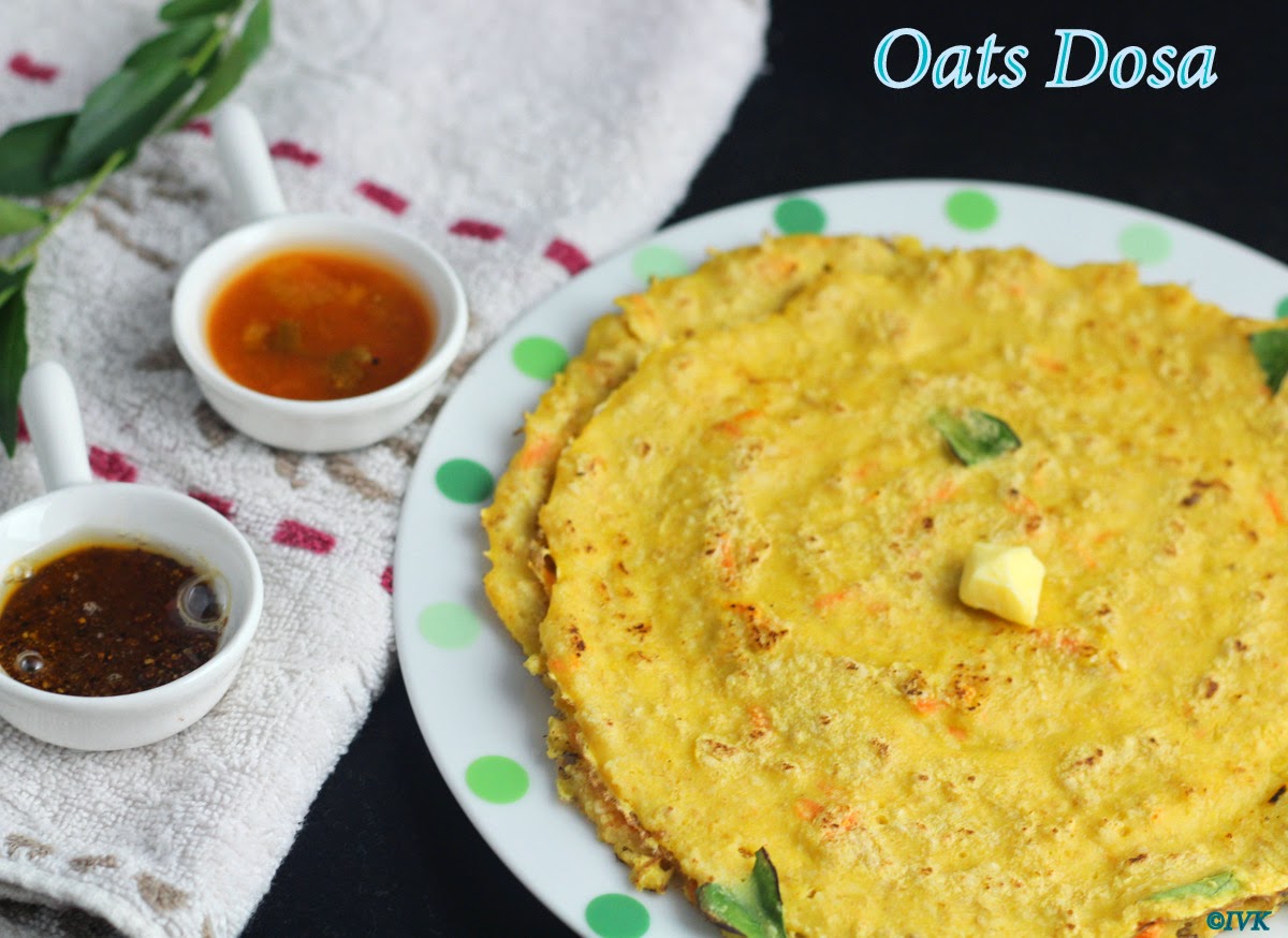 IndianVegKitchen Oats Dosa Instant Oats Dosai Quick Tiffin Recipe