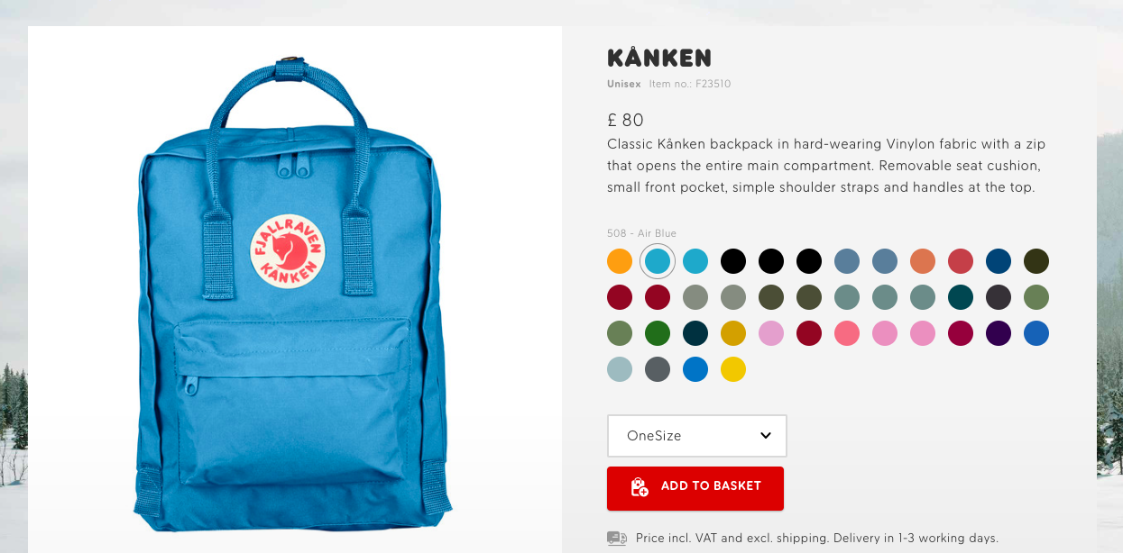 kanken colour chart
