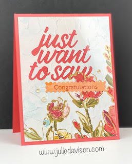 Stampin' Up! Fine Art Floral ~ Art Gallery Congratulations Card ~ January-June 2021 Mini Catalog ~ www.juliedavison.com #stampinup