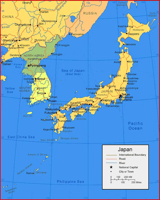 Gambar Peta wilayah Jepang