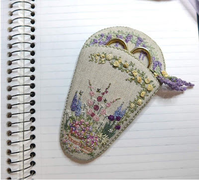 Lorna Bateman's scissors keeper as stitched by her.
