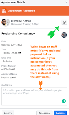 Facebook Appointment Details