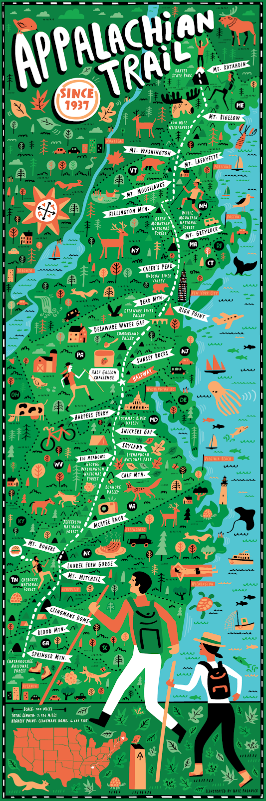 I Draw Maps Illustrated Maps of The Appalachian Trail, The Continental