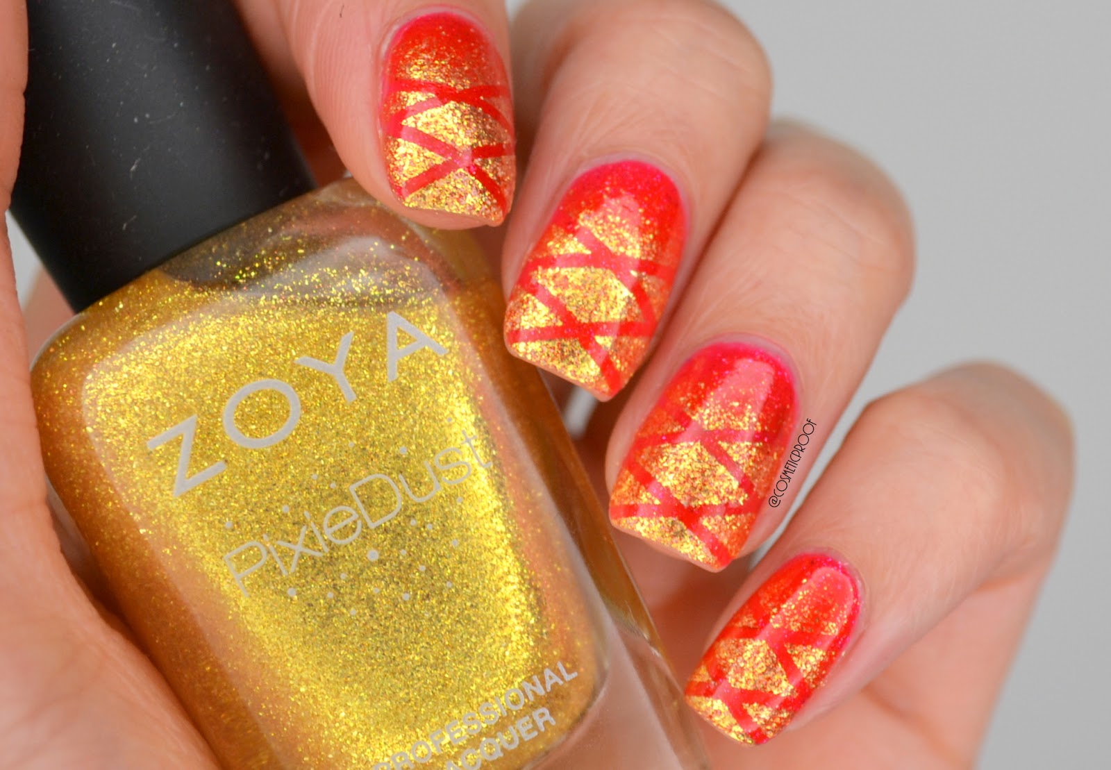 Red and Yellow Gradient Nail Art - wide 9