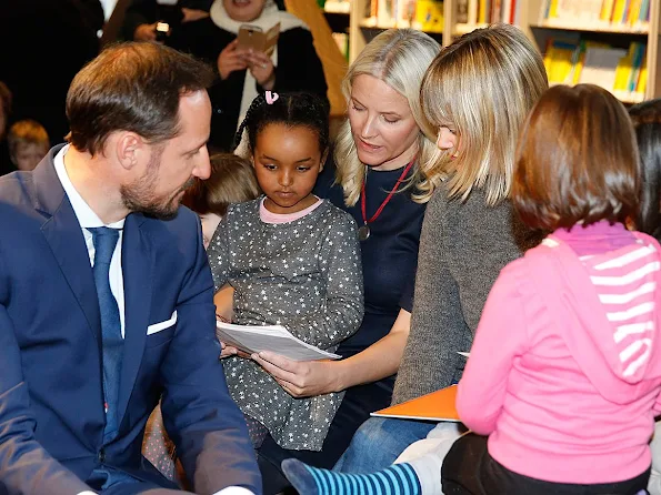 Crown Prince Haakon and Crown Princess Mette-Marit of Norway visits the Furuset in Alna, Oslo. The Couple opens a new library and activity center for young people.
