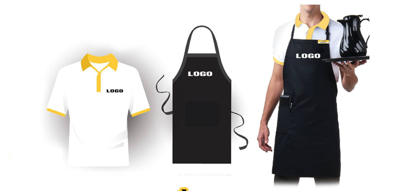 Mẫu in logo tạp dề dài