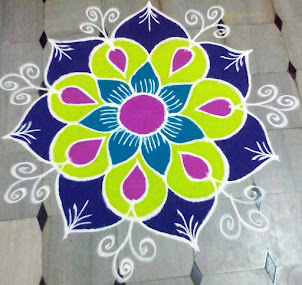 Multi color easy Rangoli for special occasions