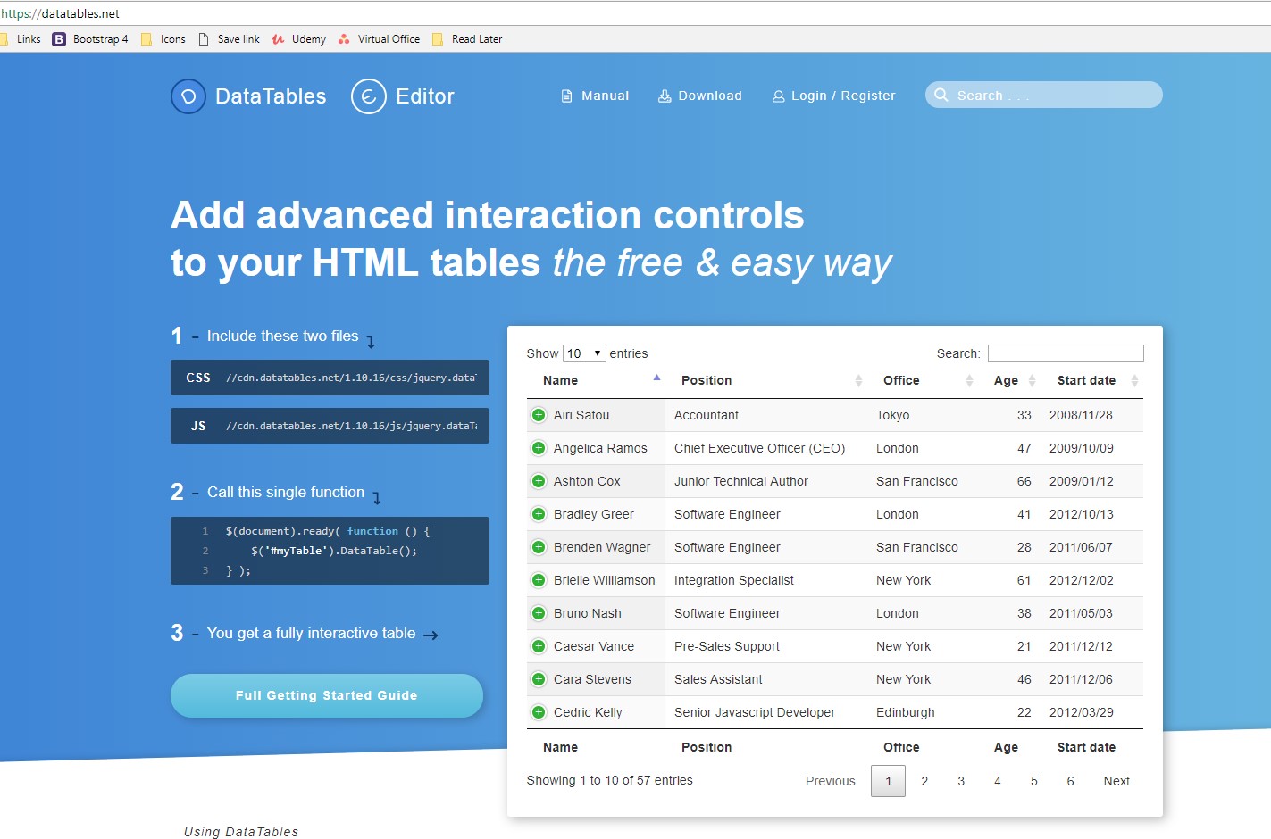 DataTables Advanced Interaction To HTML Tables DataTables Advanced Interaction To HTML Tables