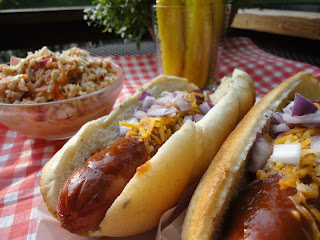 Hot Dogs with Dr. Pepper BBQ Sauce