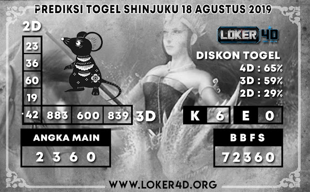 PREDIKSI TOGEL SHINJUKU POOLS LOKER4D 18 AGUSTUS 2019