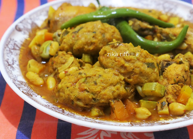 Tikerbabine-Tikourbabine-Osbène ou boulettes de semoule aux légumes