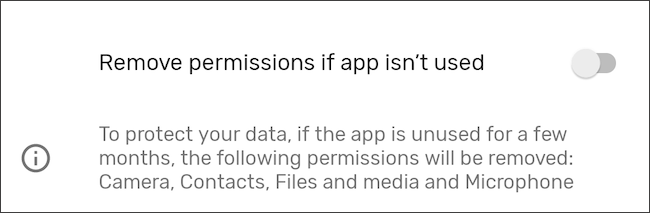 قم بإعداد الإزالة التلقائية لإذن التطبيق على Android