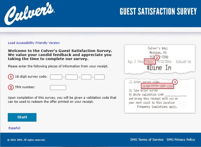 culver's experience survey