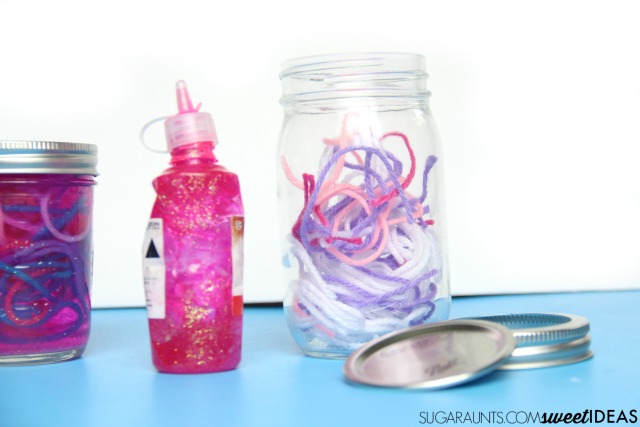 Use a recycled mason jar to make an easy sensory calm down jar Use a recycled mason jar to make an easy sensory calm down jar