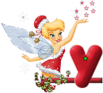 Abecedario Animado de Tinker Bell con Letras Rojas para Navidad.