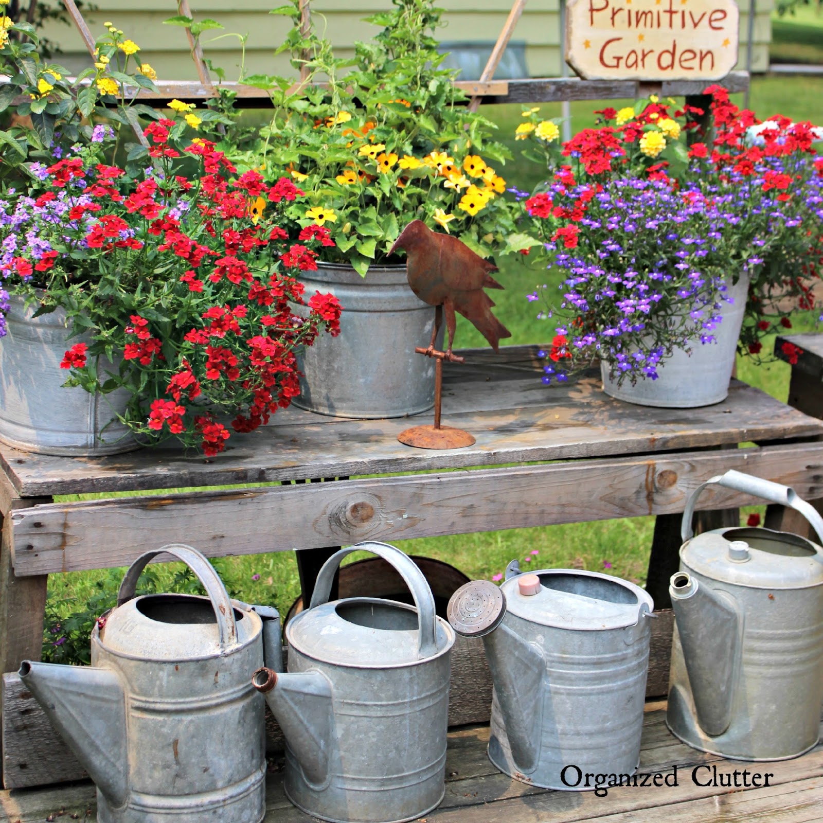 Junk Garden in the Corner of the Deck Organized Clutter