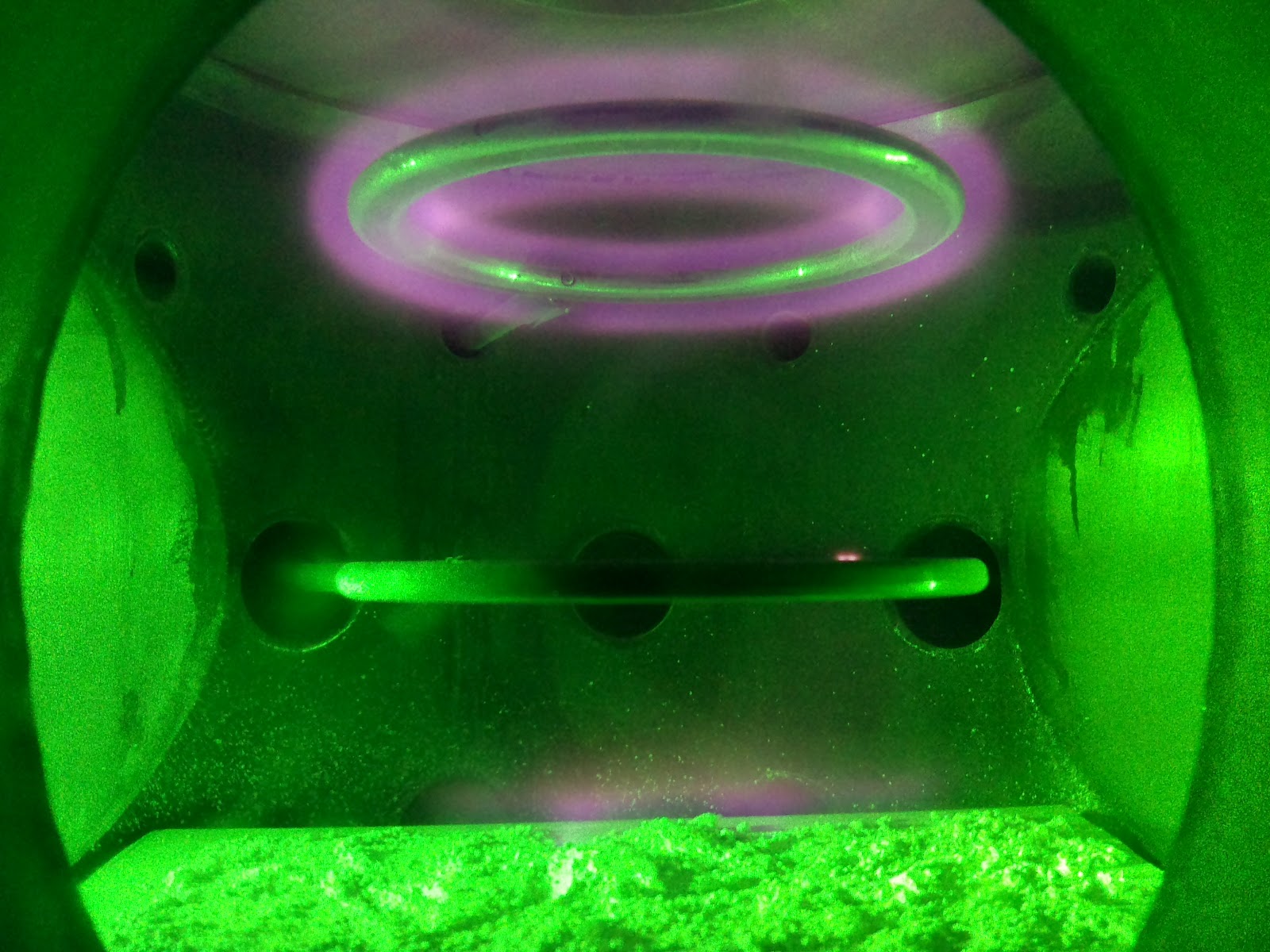 Argon plasma in vacuum chamber
