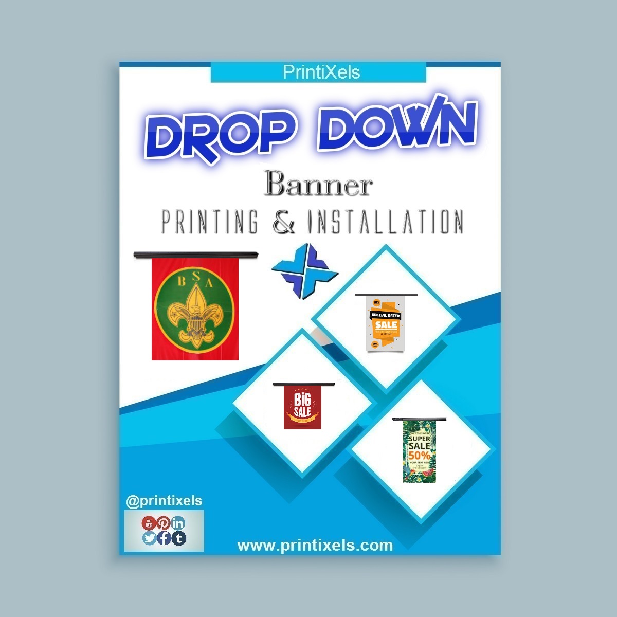 Drop Down Banner Printing & Installation Drop Down Banner Printing & Installation