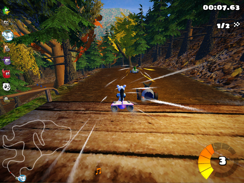 フリーゲーム Supertuxkart 紹介 画面チラツキ対策