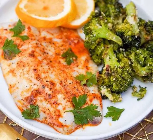 Keto tilapia fish with broccoli