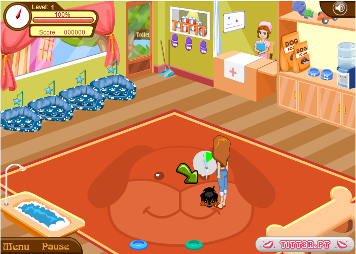 JOGOS DE CUIDAR DE ANIMAIS: Hotel de Cachorros