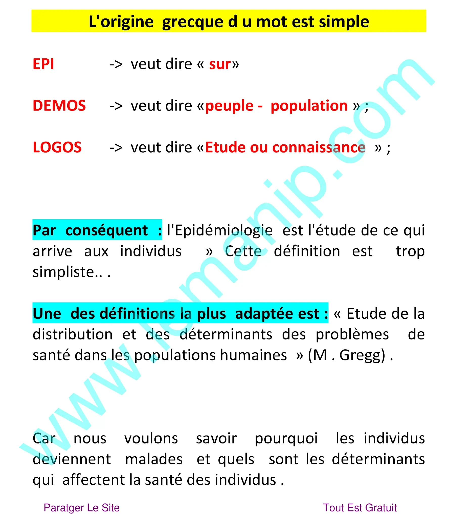 L'origine  grecque du mot est simple