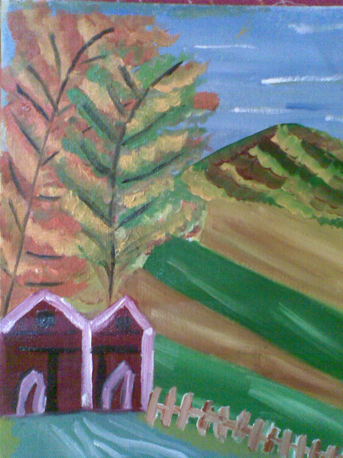 Painting My World O'er the hills and vales Oil on Canvas