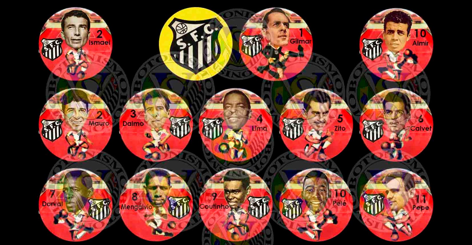 Jogo_de_Botão Santos FCSP Campeão Mundial/1962