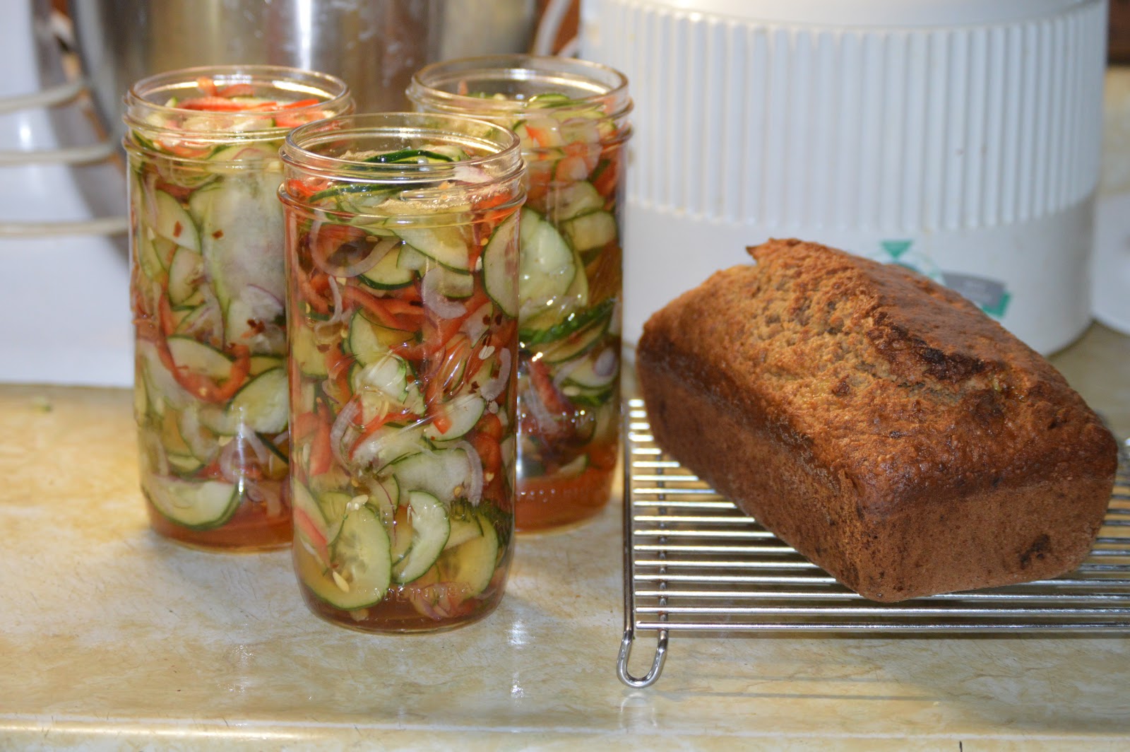 I made the "Easy Refrigerator Cucumber Salad" and am reposting it. Tim