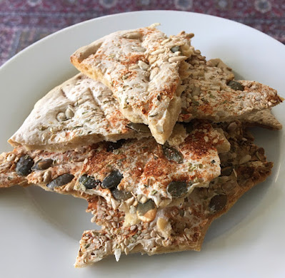 A plate of seeded crackers