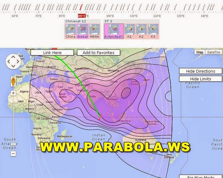 satelit parabola beam Indonesia st2 c/ku band