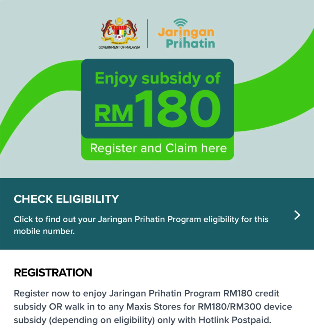 Program Jaringan Prihatin B40, Tebus Subsidi RM180-RM300