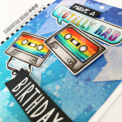 Have a Totally Rad Birthday Card by Samantha Mann for Create a Smile Stamps, 80s, Handmade Cards, Ink Blending, Distress Inks, Birthday, Birthday Cards, Card Making #createasmile #createasmilestamps #80s #inkblending #distressinks #stencil