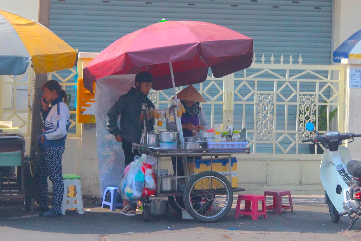 street food cart in ho chi minh city