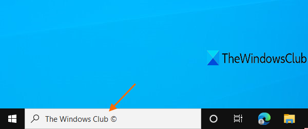 cambia il testo della casella di ricerca in Windows 10
