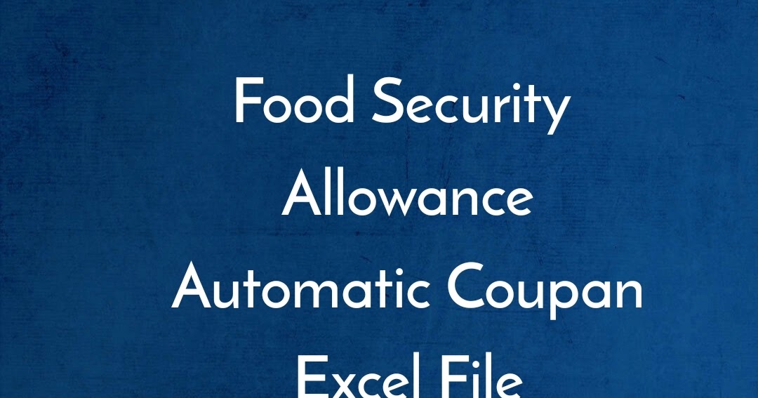 Food Security Allowance New paripatra and cupon exel file Educational