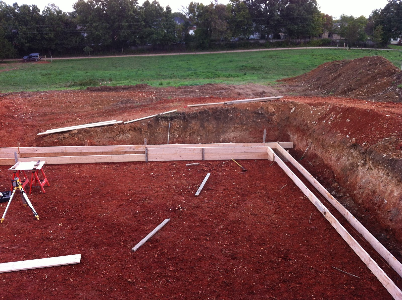 Insulated Concrete Forms TF Systems house Footing Forms are set