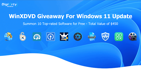 WinXDVD Windows 11升級專題限免活動．免費贈送10款正版軟體