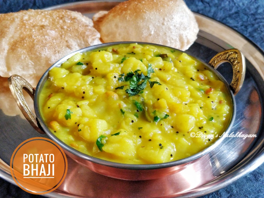 Potato Bhaji Recipe In Pressure Cooker Puri Bhaji recipe Aloo Bhaji