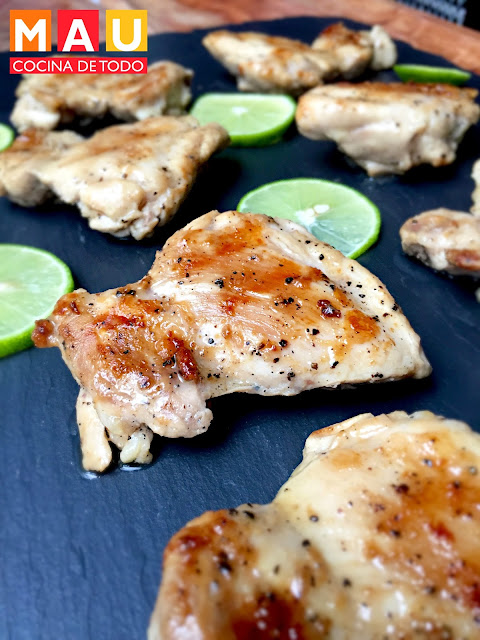 pollo al lemon pepper limon pimienta facil muslos sin hueso receta