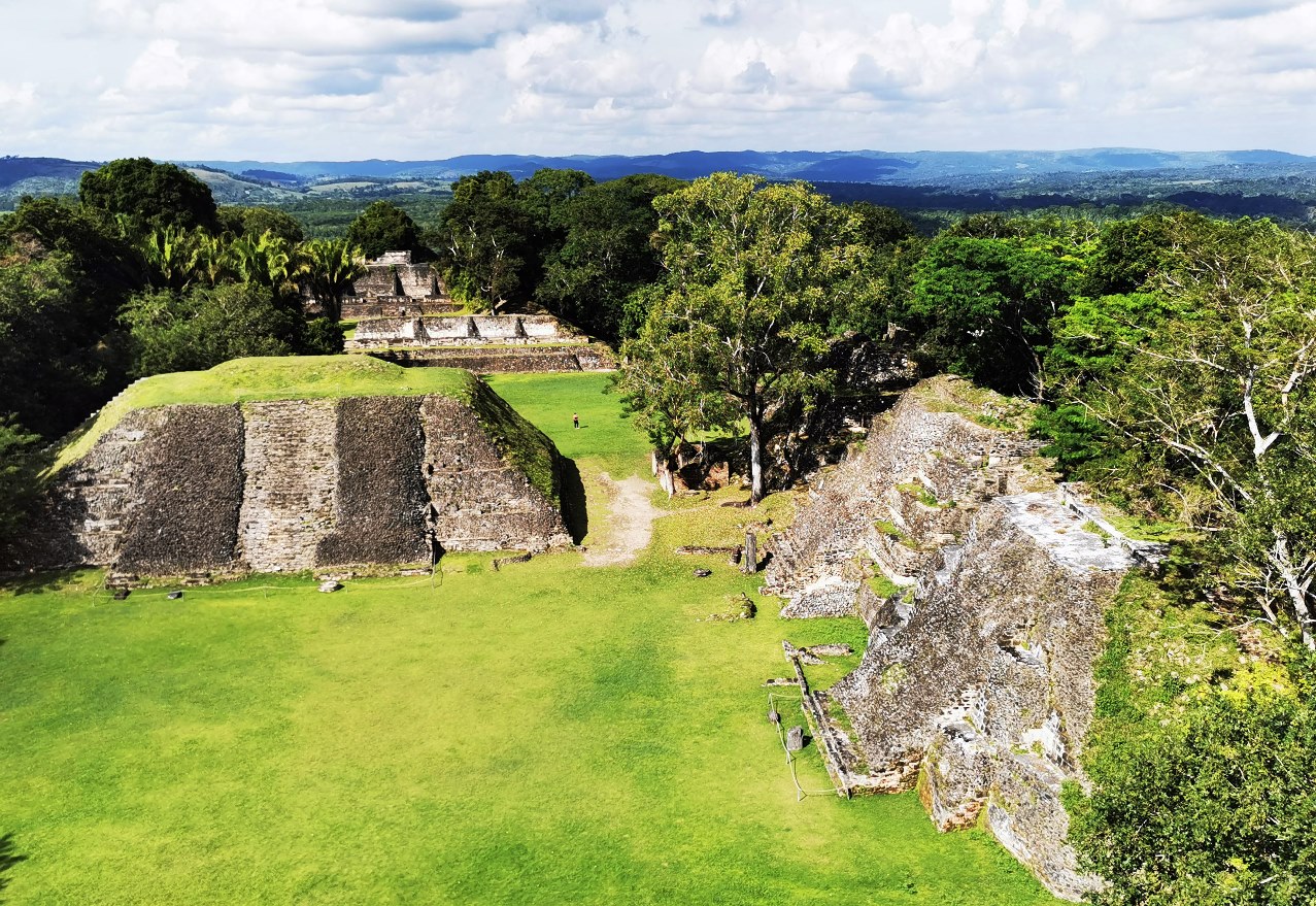 the viewing deck Belize Mayan Pyramids of Altun Ha and Xunantunich