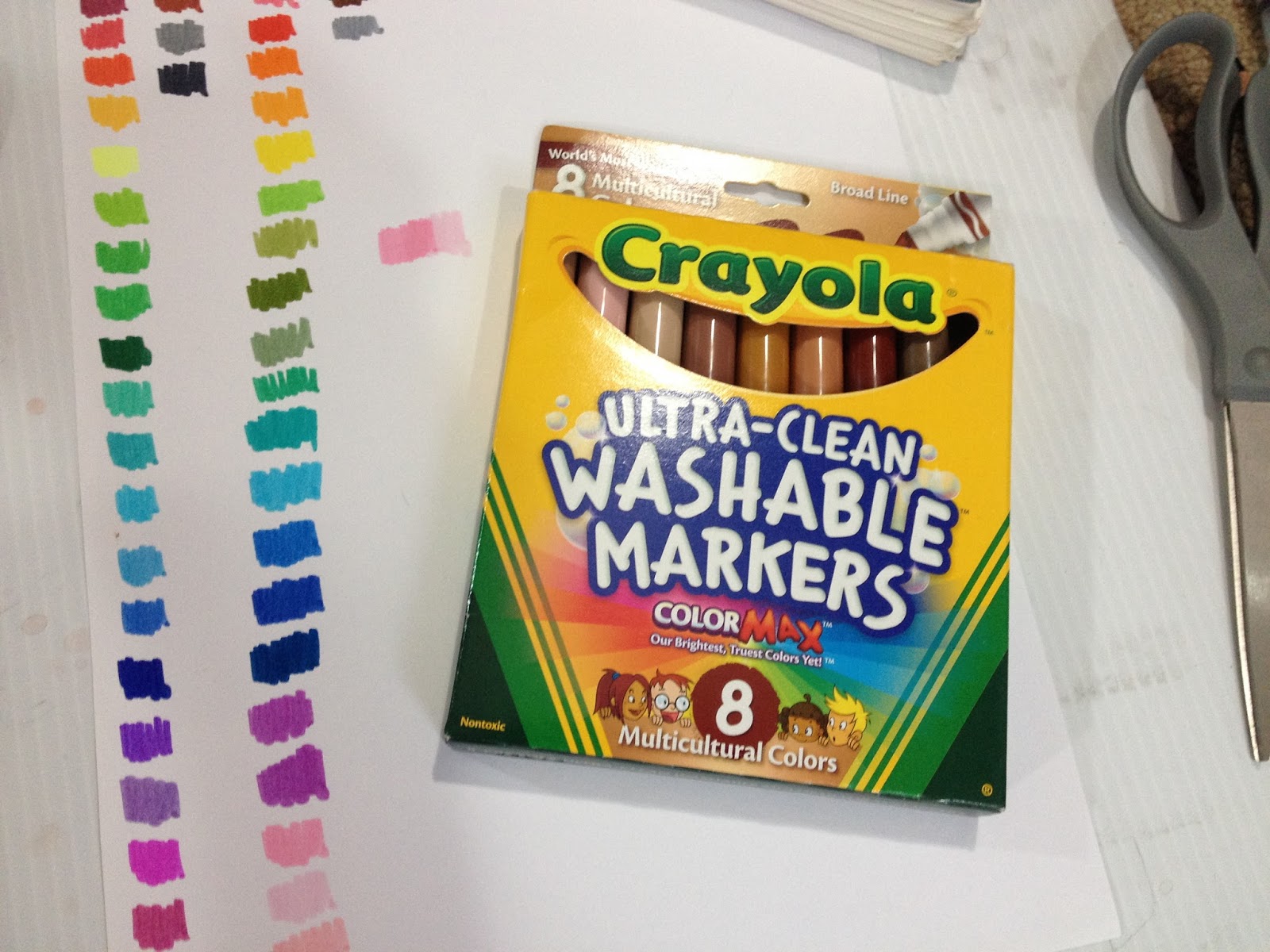 Waterbased Marker Review: Crayola Ultra-Clean Washable Markers-  Multicultural Colors