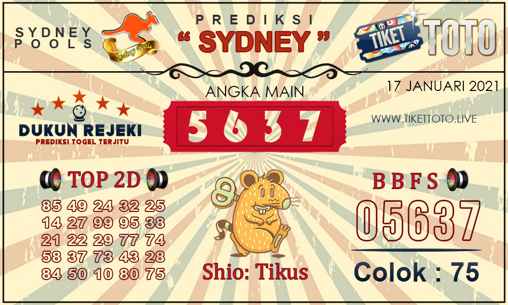 Prediksi Togel SYDNEY TIKETTOTO 17 JANUARI 2021